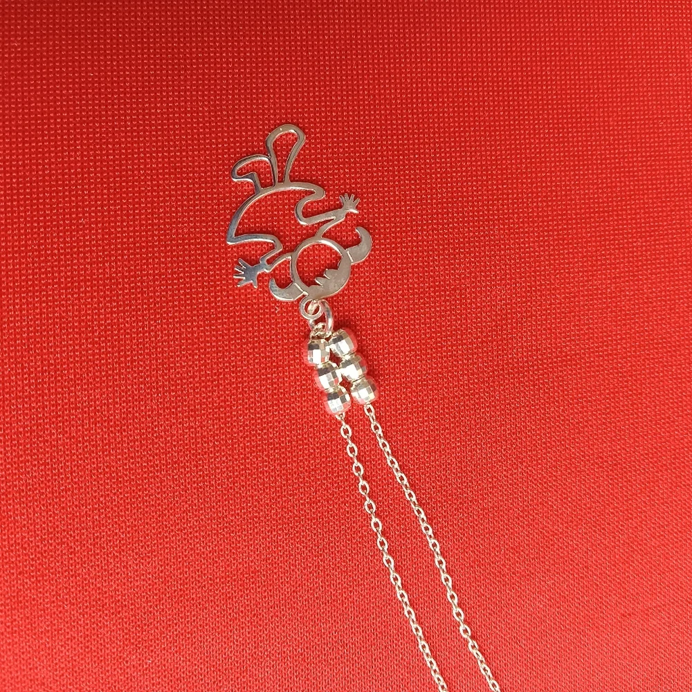 925 Sterling Silver Genuine Beads Necklace with‎ Silver Little Girl Pendant - Picture 4 of 8